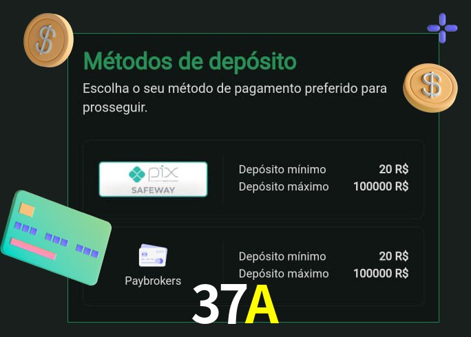 O cassino 37A oferece uma grande variedade de métodos de pagamento